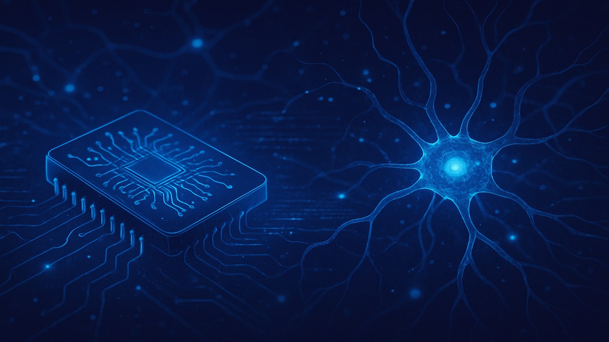 Northwestern Engineers Create Artificial Neurons Connecting to Living Brain Cells — illustration