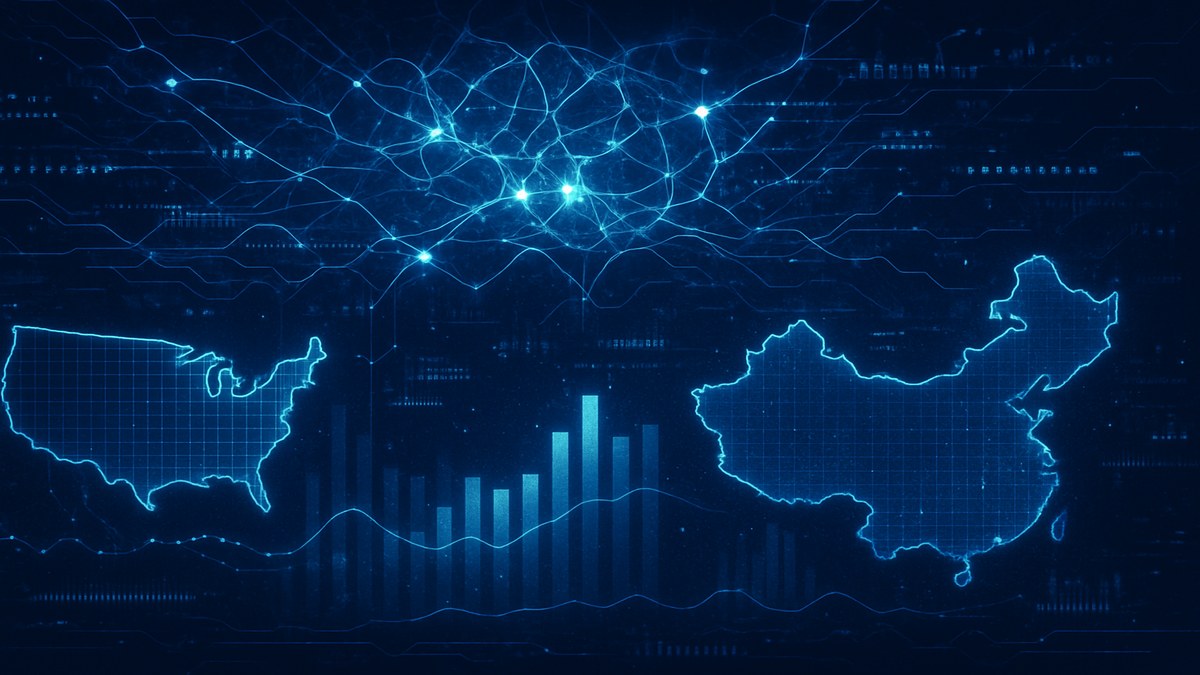 Stanford HAI 2026 AI Index: China Narrows US Lead to Just 2.7% in AI Performance — illustration